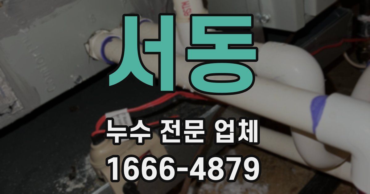 서동 누수 전문 업체