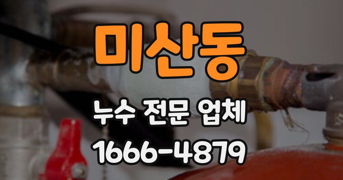 미산동 누수 전문 업체