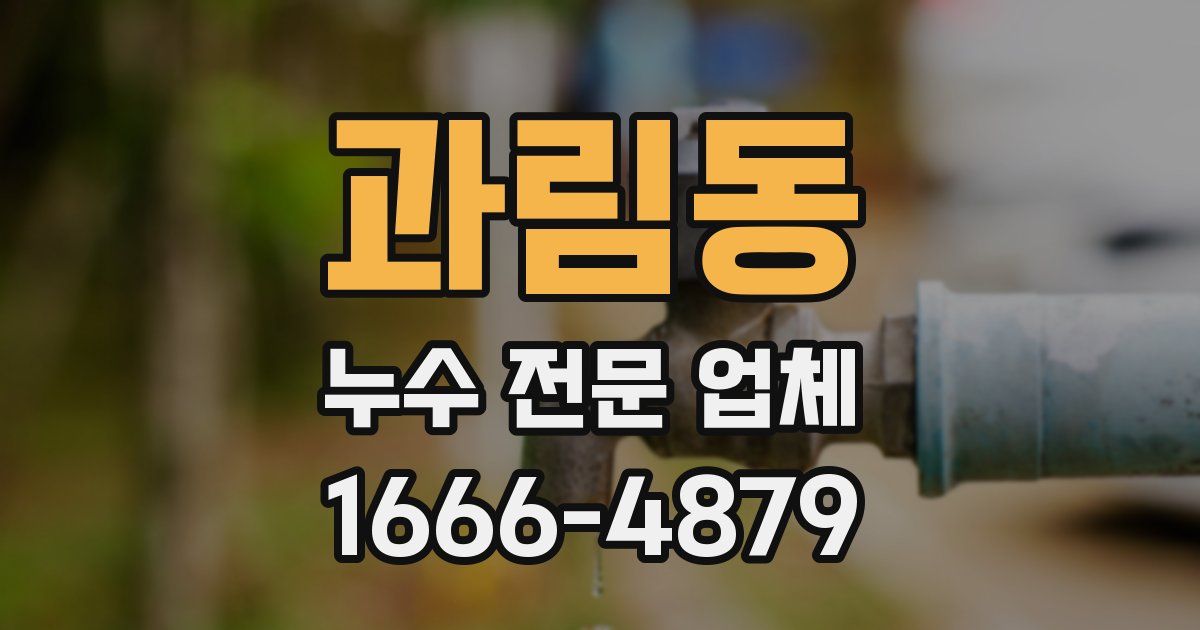 과림동 누수 전문 업체
