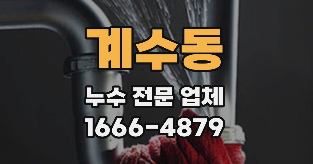 계수동 누수 전문 업체