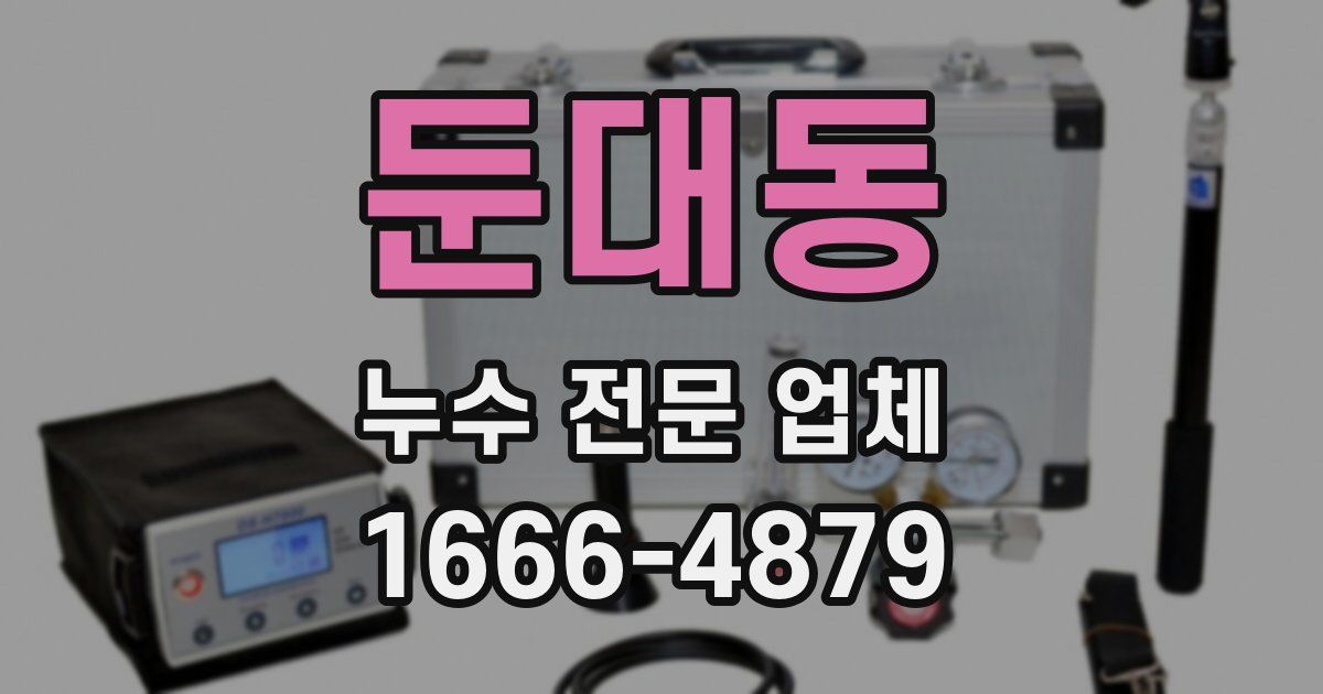 둔대동 누수 전문 업체