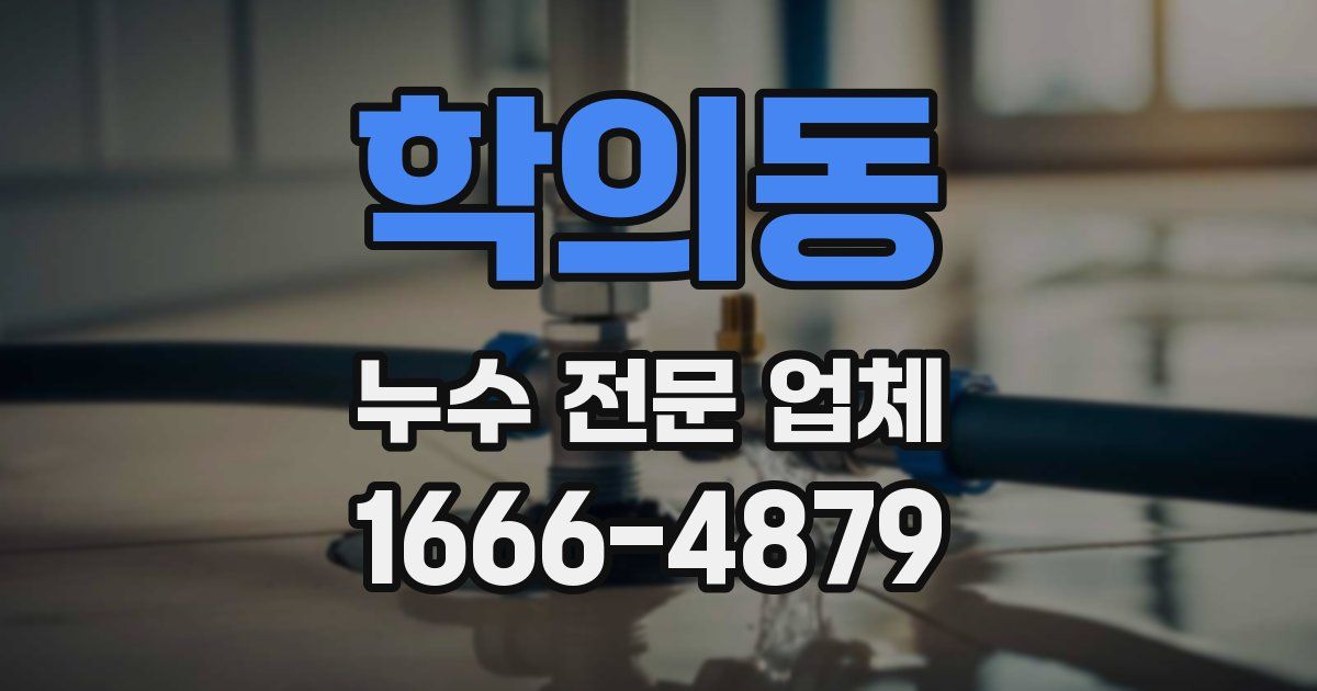 학의동 누수 전문 업체