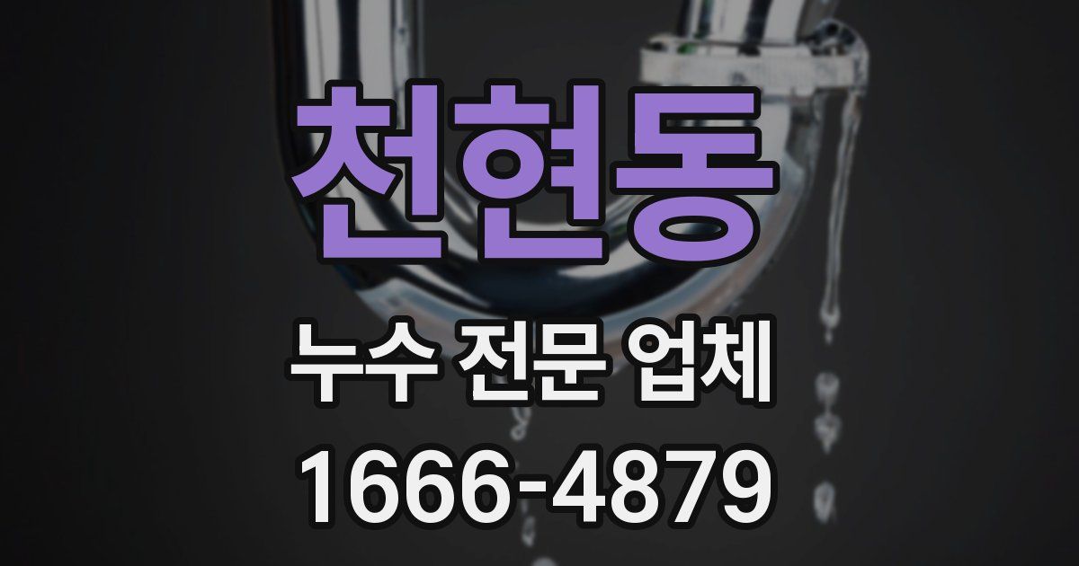 천현동 누수 전문 업체