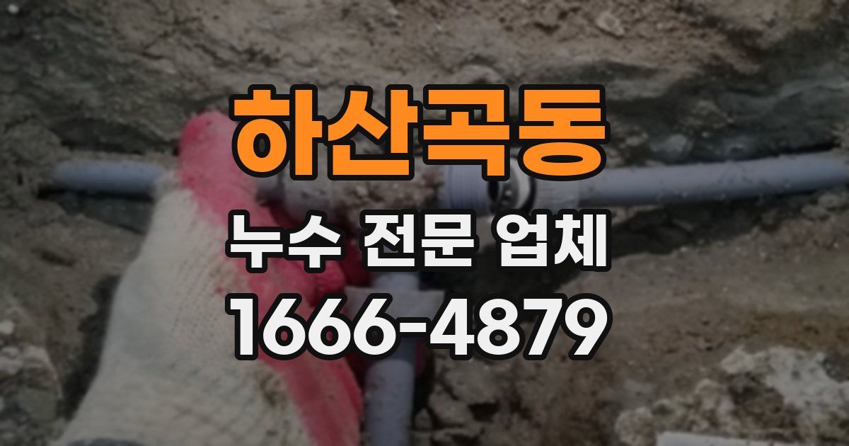 하산곡동 누수 전문 업체
