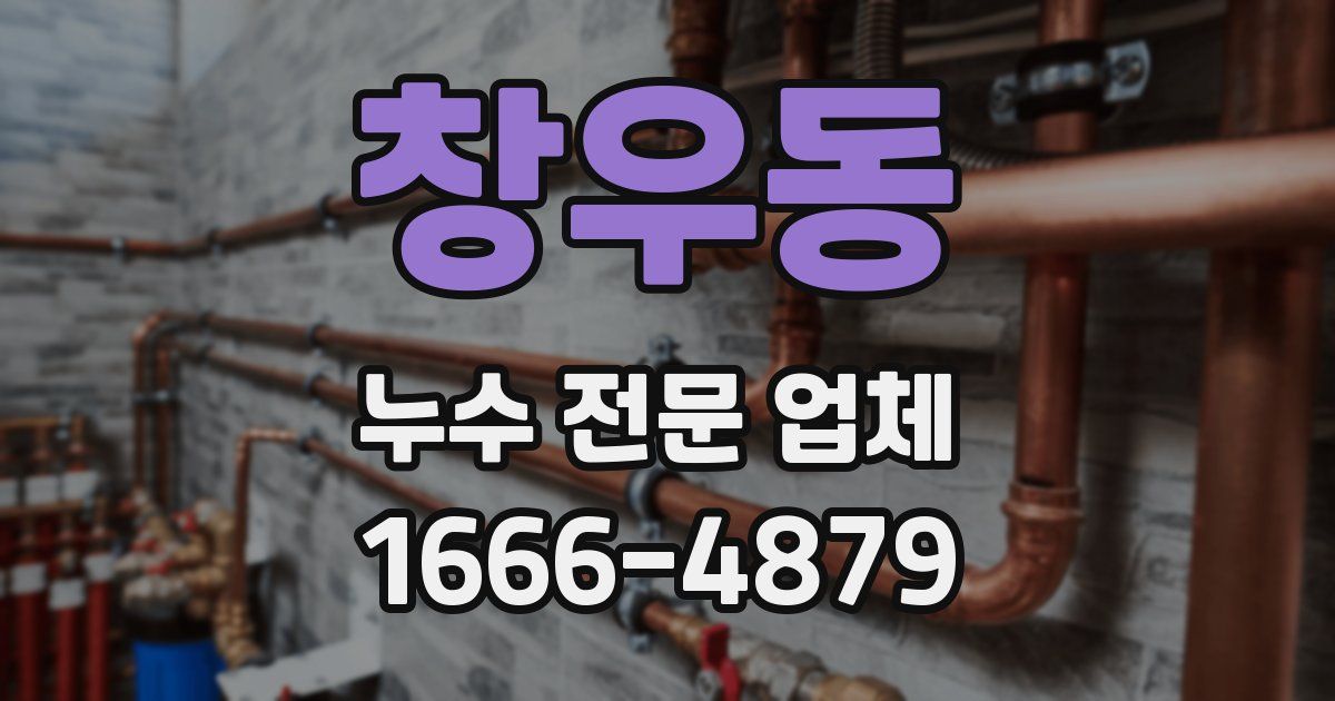 창우동 누수 전문 업체