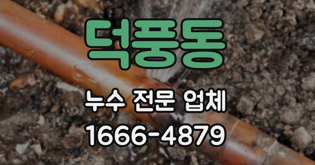 덕풍동 누수 전문 업체