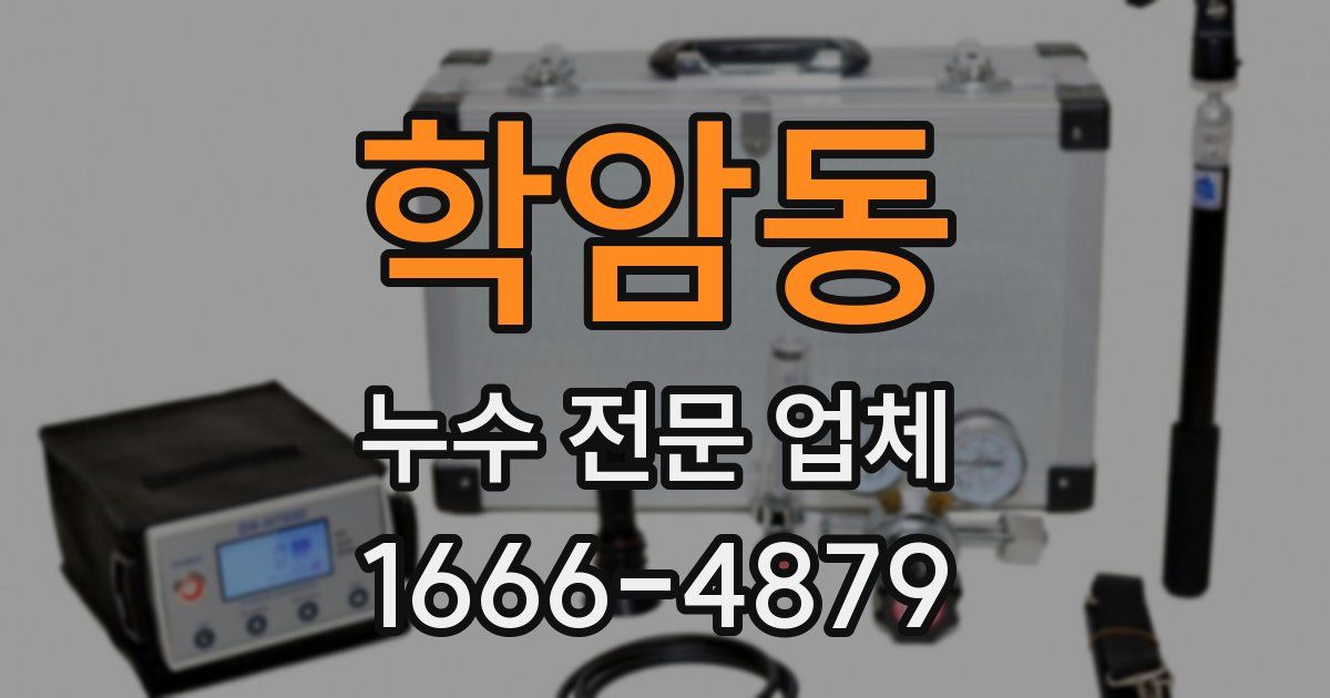 학암동 누수 전문 업체