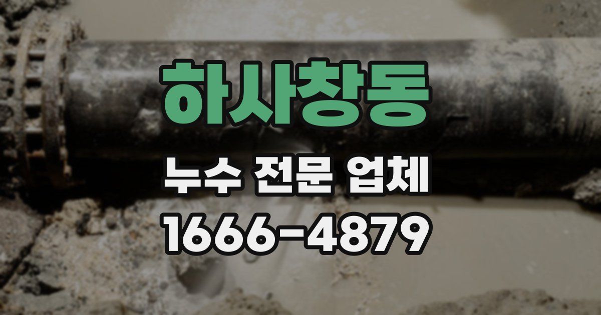 하사창동 누수 전문 업체