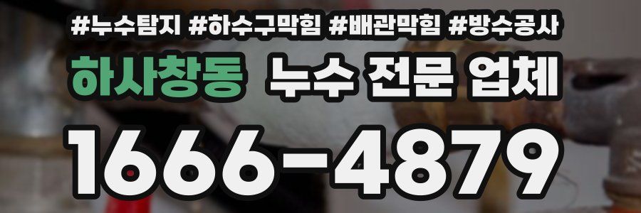 하사창동 누수 전문 업체