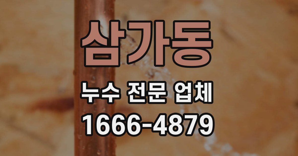 삼가동 누수 전문 업체