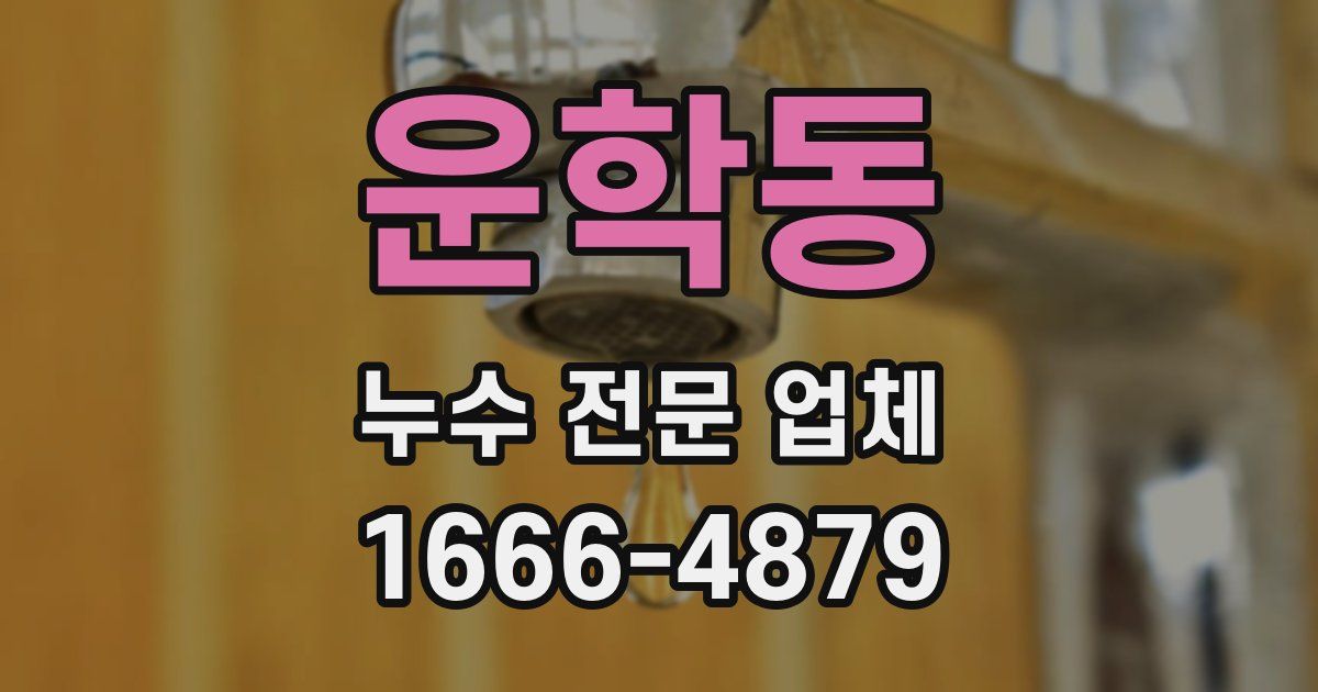 운학동 누수 전문 업체