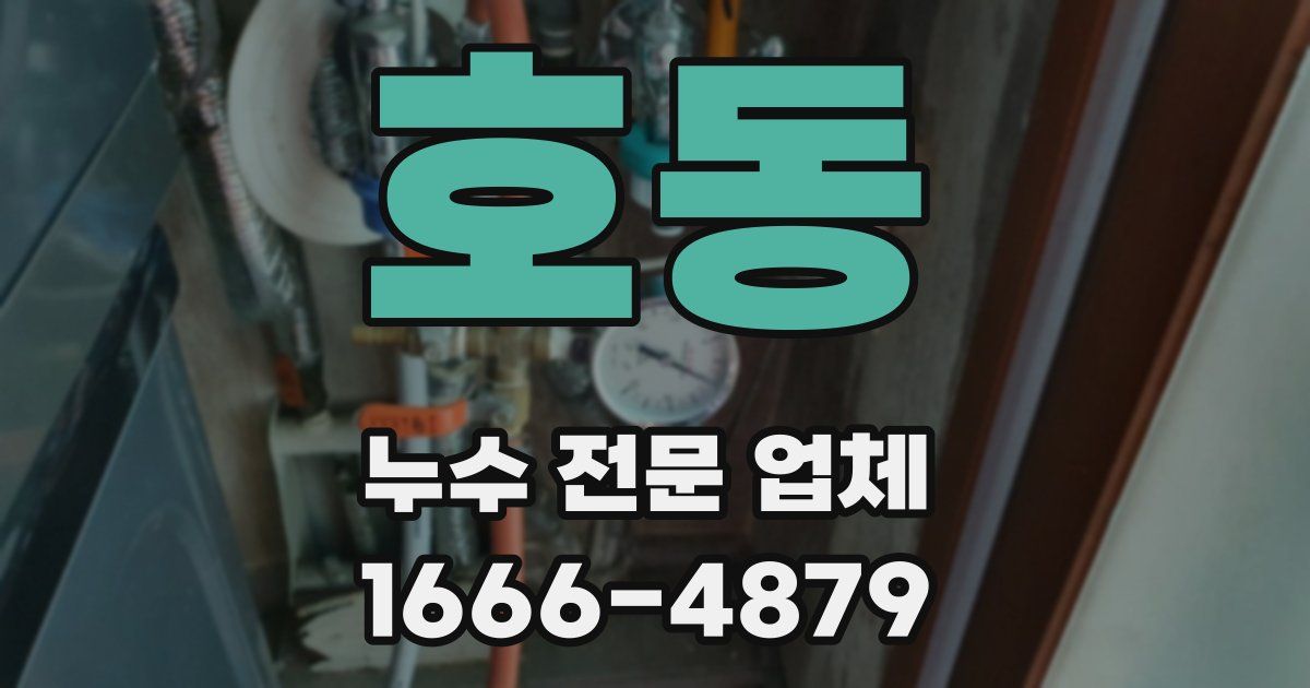 호동 누수 전문 업체
