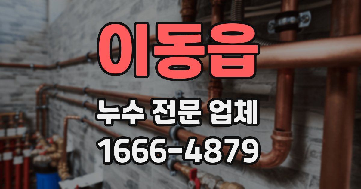 이동읍 누수 전문 업체