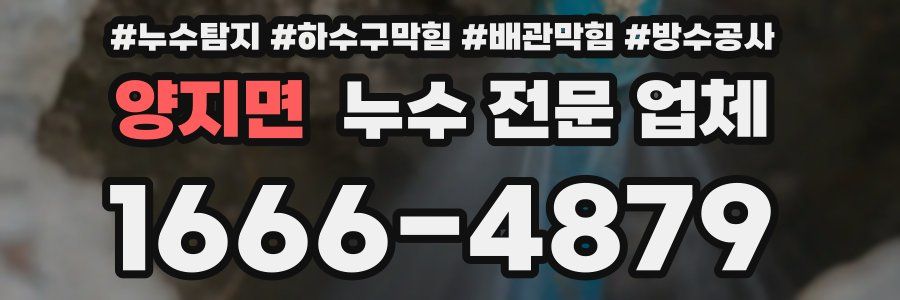 양지면 누수 전문 업체