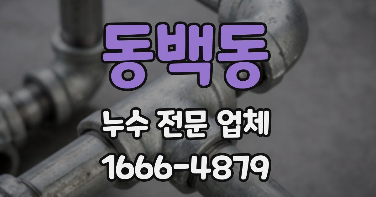 동백동 누수 전문 업체