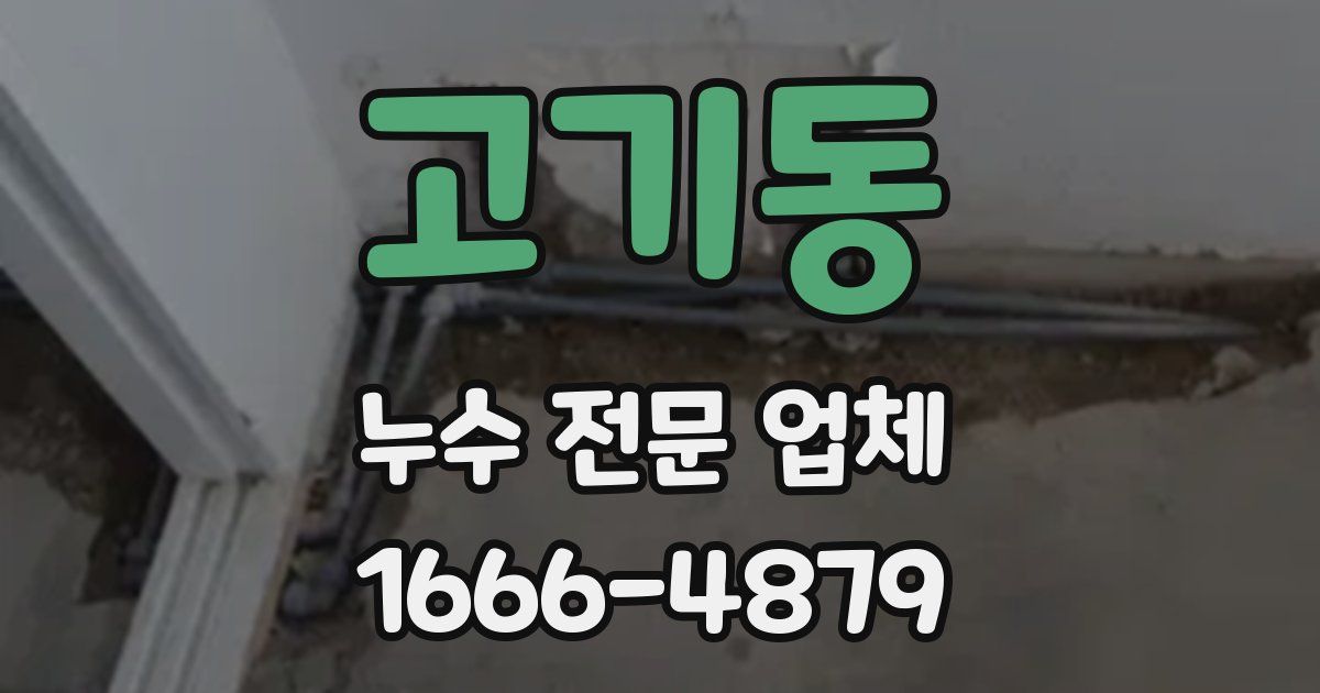 고기동 누수 전문 업체
