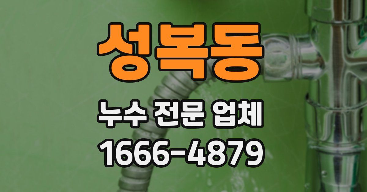 성복동 누수 전문 업체