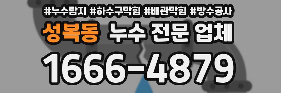 성복동 누수 전문 업체