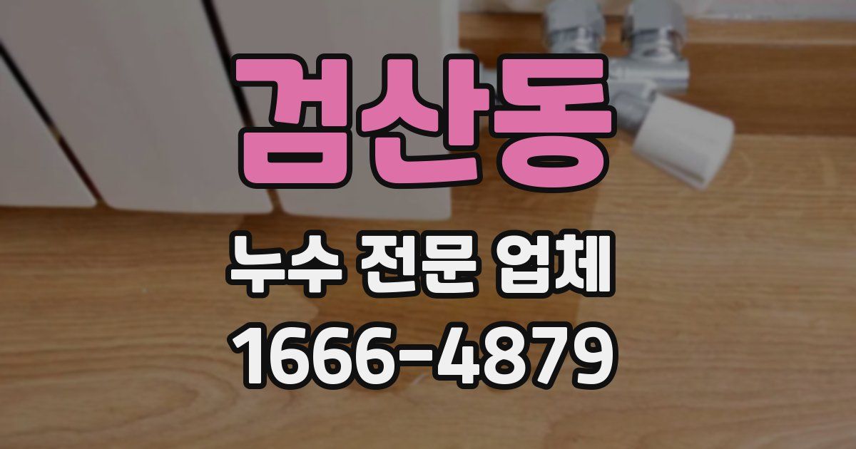 검산동 누수 전문 업체