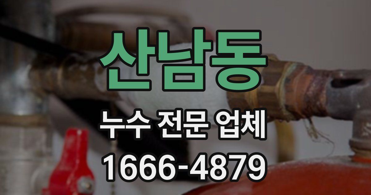 산남동 누수 전문 업체
