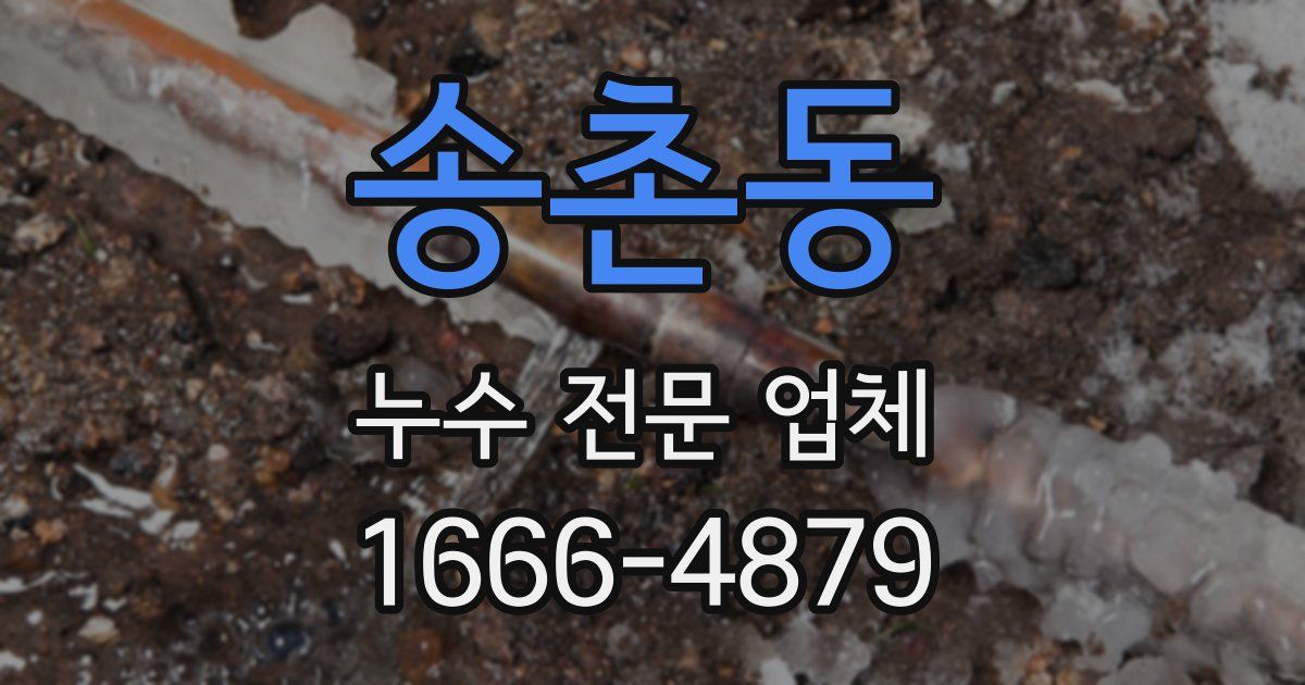 송촌동 누수 전문 업체