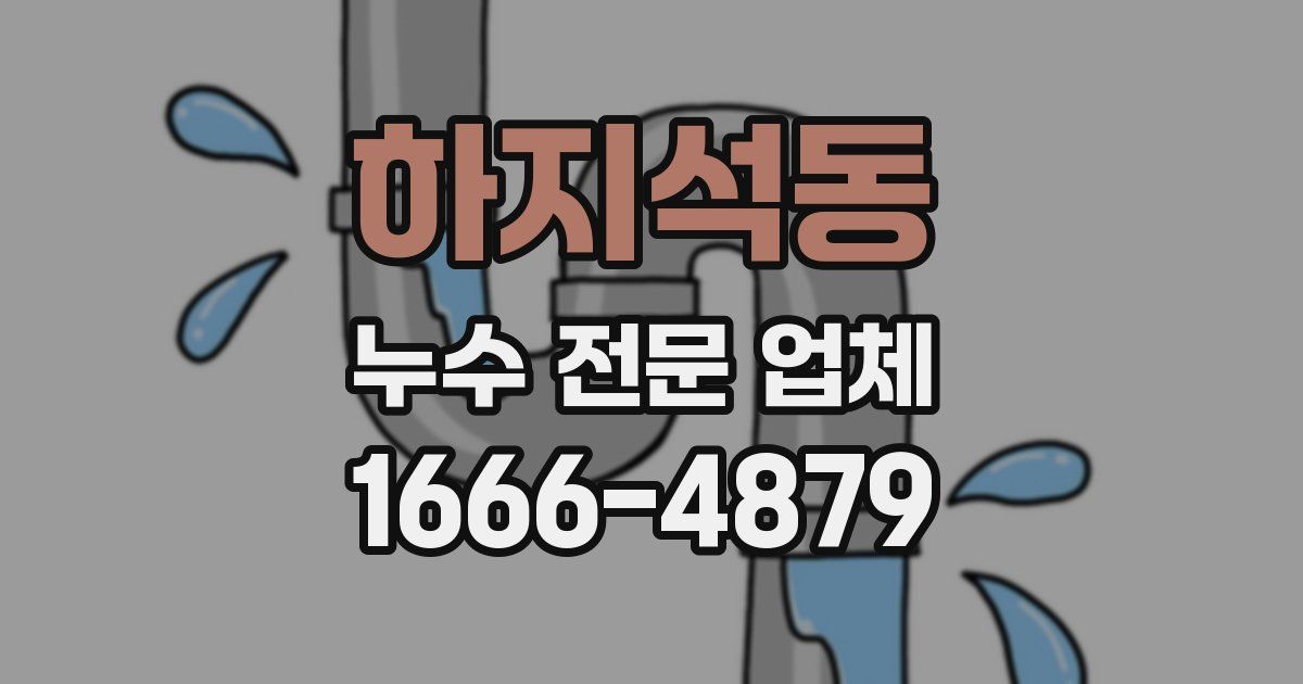 하지석동 누수 전문 업체