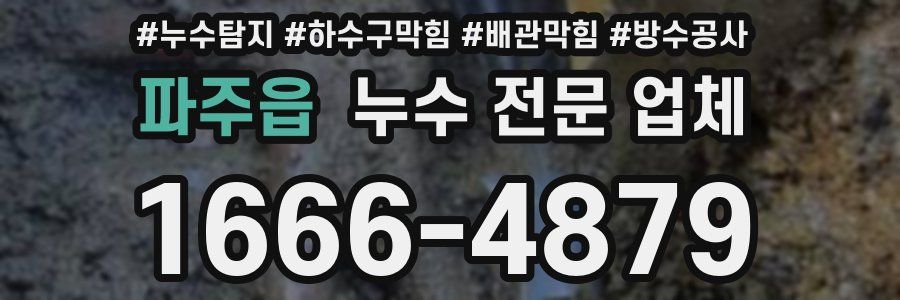 파주읍 누수 전문 업체