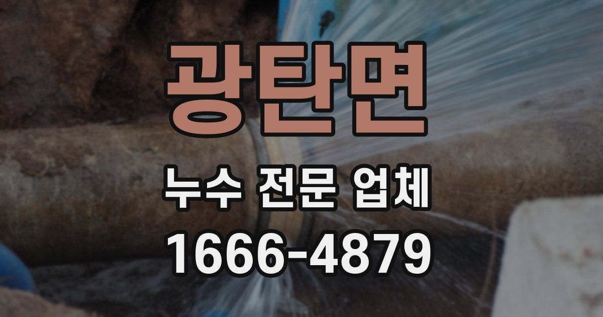 광탄면 누수 전문 업체