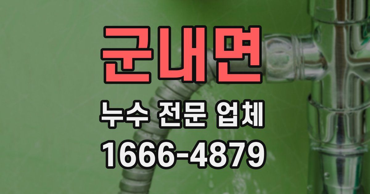 군내면 누수 전문 업체