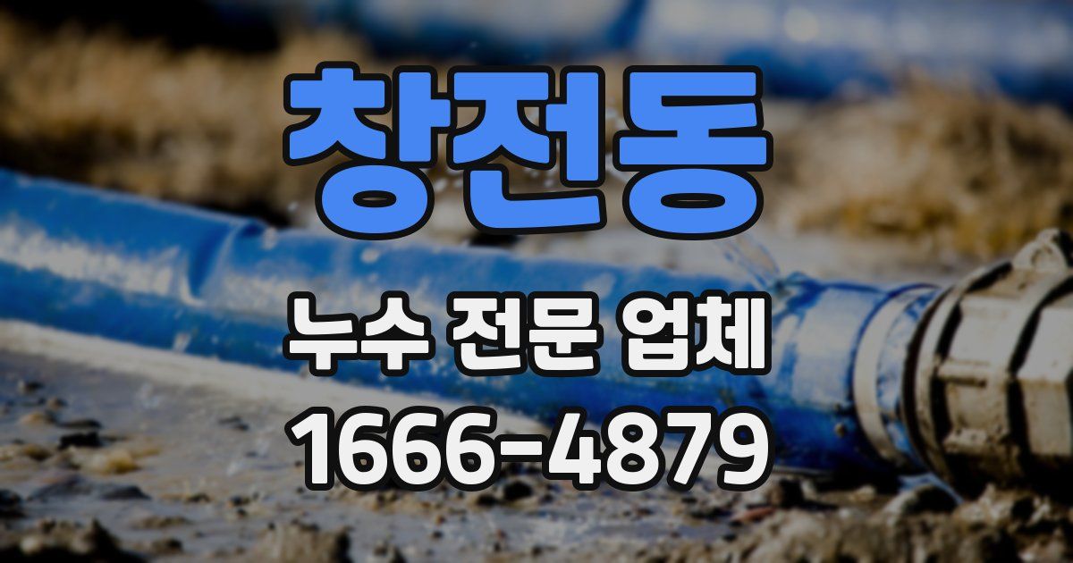 창전동 누수 전문 업체