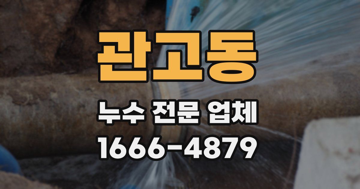 관고동 누수 전문 업체