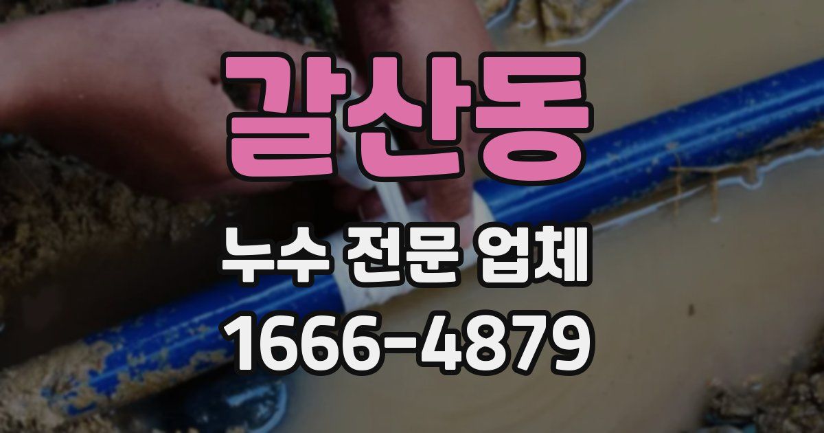 갈산동 누수 전문 업체