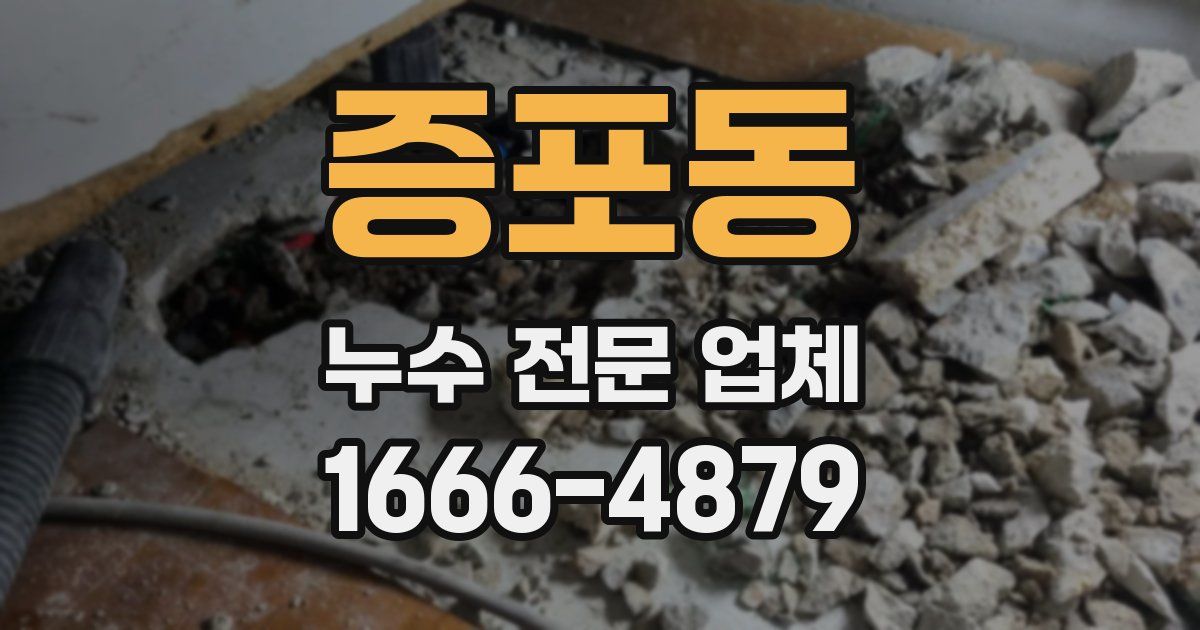 증포동 누수 전문 업체