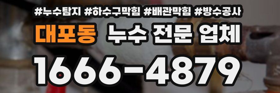 대포동 누수 전문 업체