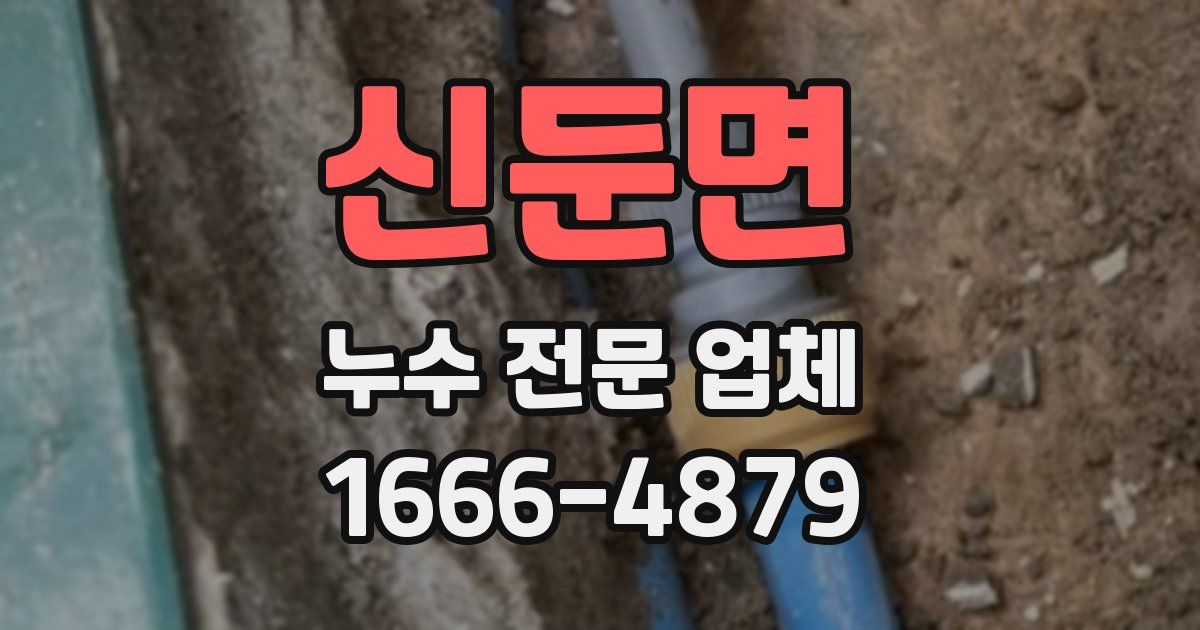신둔면 누수 전문 업체