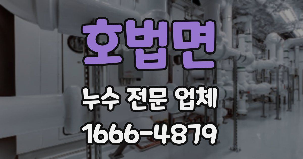 호법면 누수 전문 업체