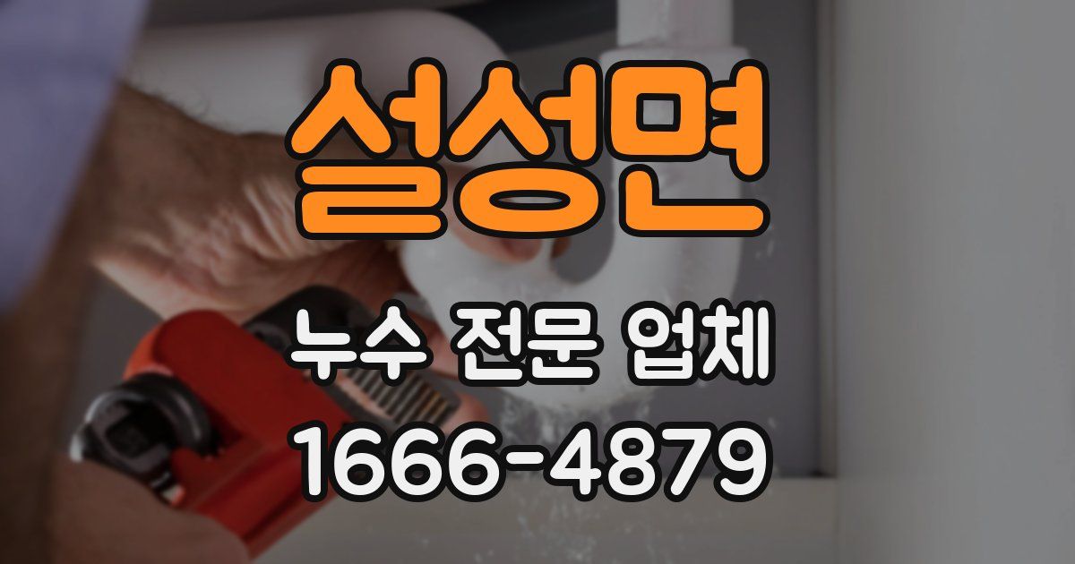 설성면 누수 전문 업체