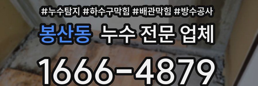 봉산동 누수 전문 업체