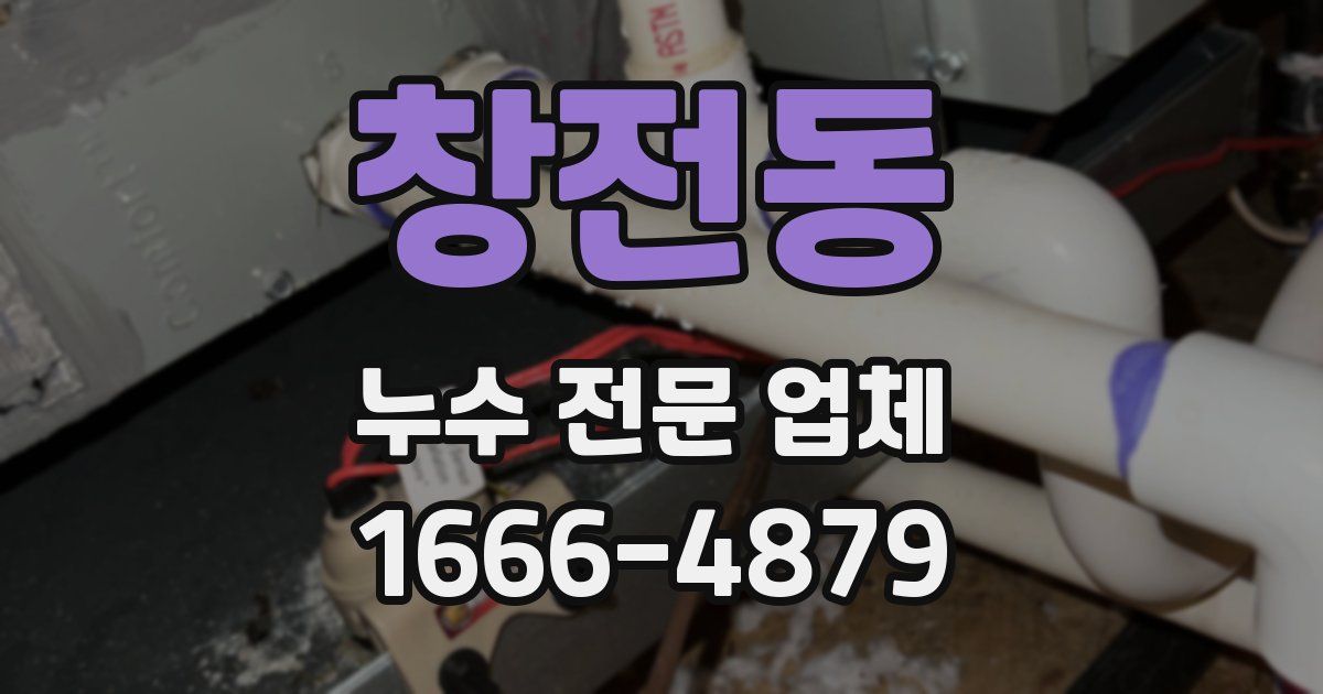 창전동 누수 전문 업체
