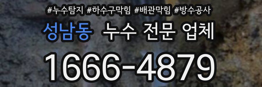 성남동 누수 전문 업체