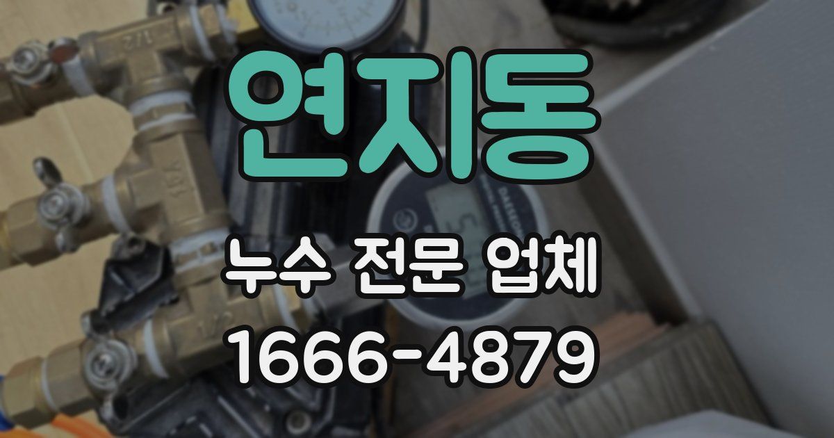 연지동 누수 전문 업체