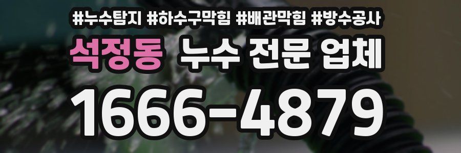 석정동 누수 전문 업체