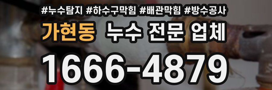가현동 누수 전문 업체