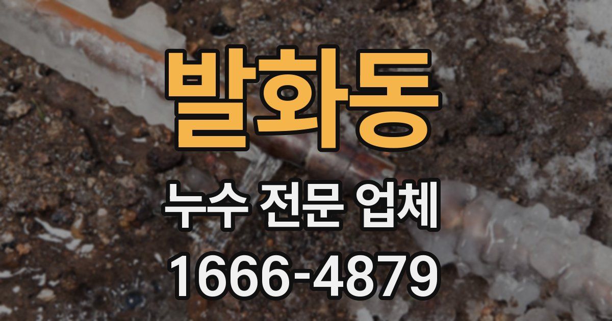 발화동 누수 전문 업체