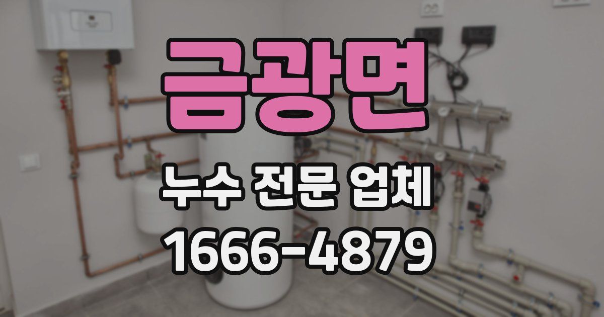 금광면 누수 전문 업체