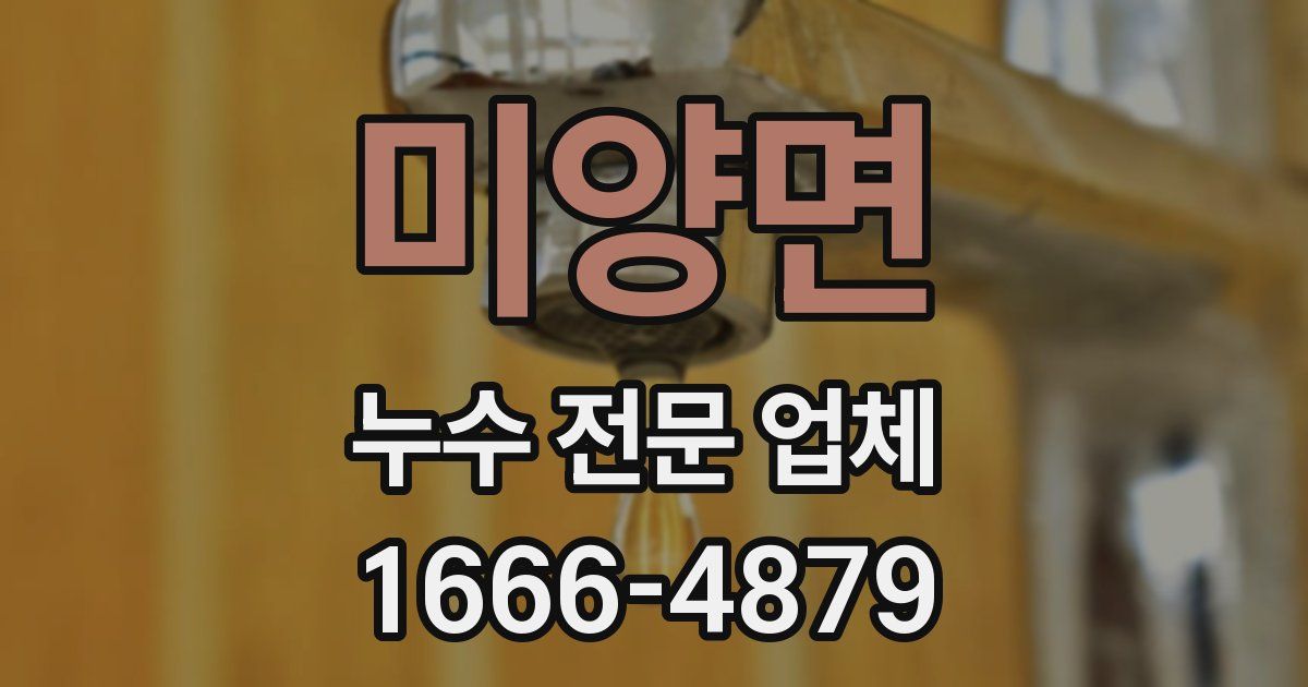 미양면 누수 전문 업체