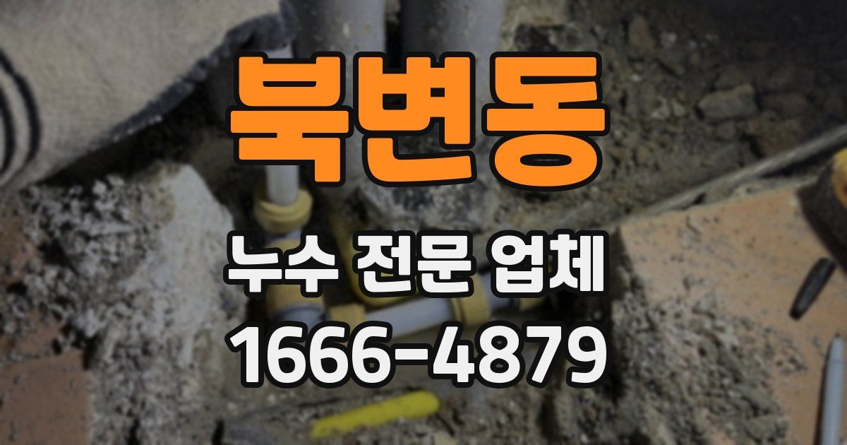 북변동 누수 전문 업체