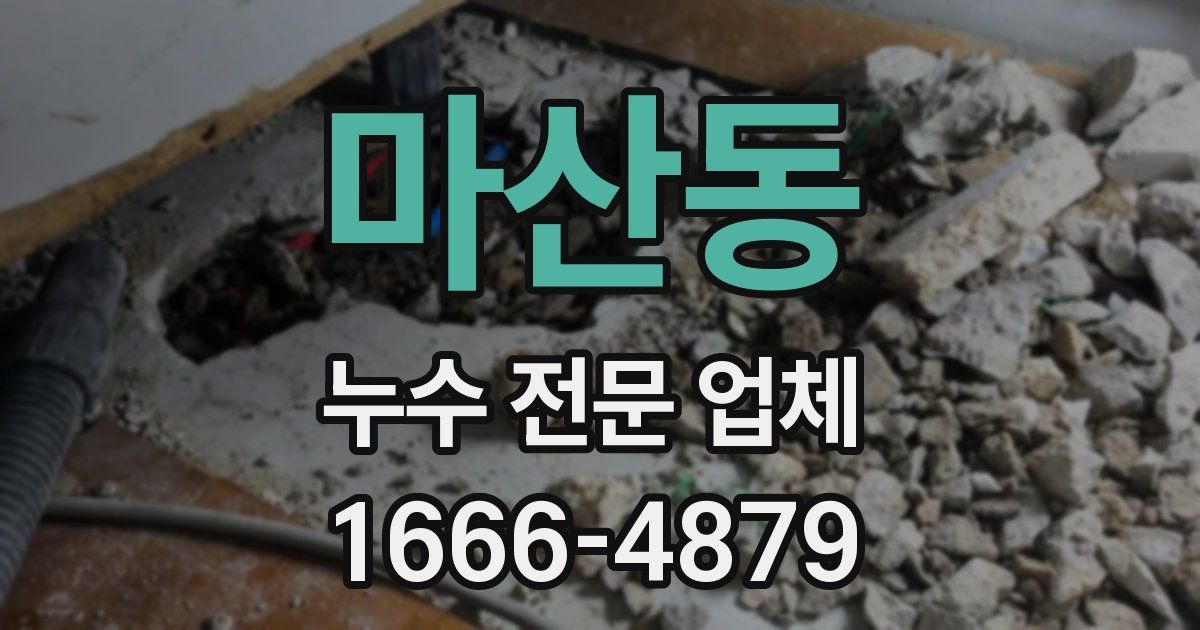 마산동 누수 전문 업체