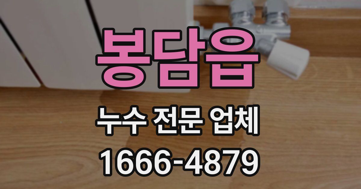 봉담읍 누수 전문 업체