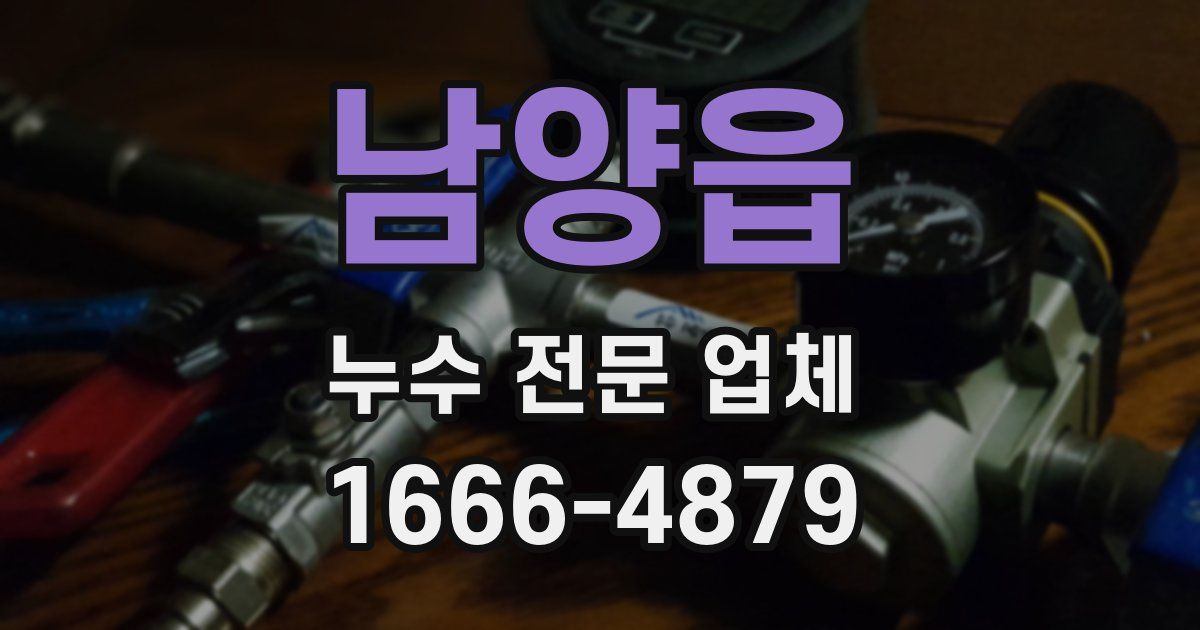 남양읍 누수 전문 업체